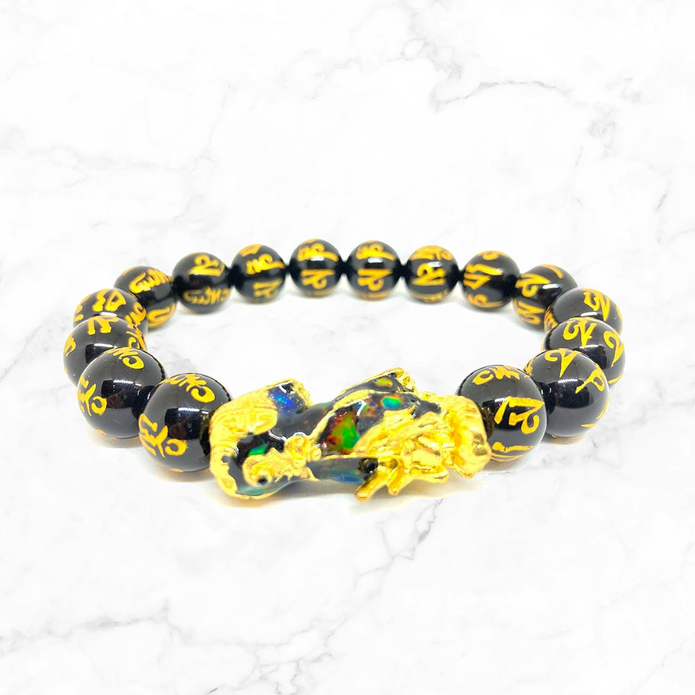 イエロートルマリンオニキスブレスレット　パワーストーンアクセサリーとホワイトセージのセレクトショップ【LIANA】リアナ通販